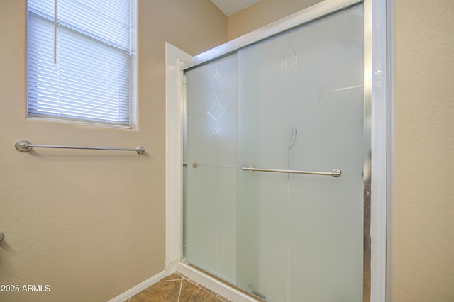 25659 W Forest Grove Ave, Buckeye, AZ 85326 - full bath featuring a shower with door and tile patterned floors