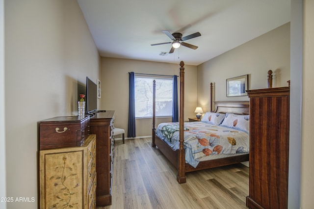 25659 W Forest Grove Ave, Buckeye, AZ 85326 - bedroom featuring light wood-type flooring and ceiling fan