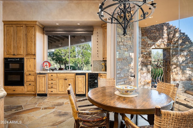 dining room featuring beverage cooler