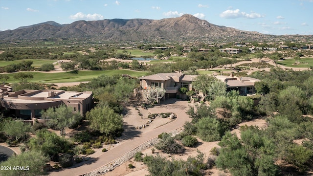 drone / aerial view with a mountain view