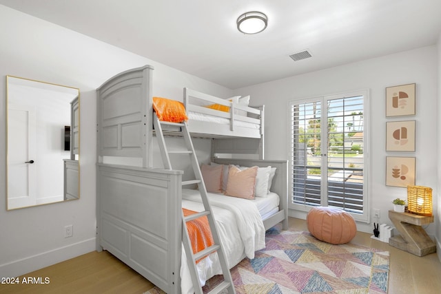 bedroom featuring light hardwood / wood-style flooring