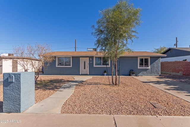 view of single story home