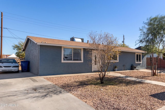 view of single story home