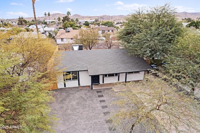 aerial view featuring a mountain view