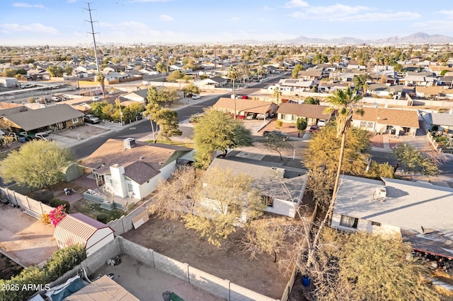 bird's eye view featuring a mountain view