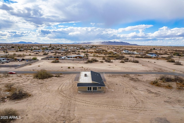 drone / aerial view with a mountain view