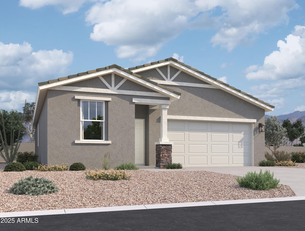 47692 W Moeller Rd, Maricopa, AZ 85139 - view of front of property with stucco siding, concrete driveway, and an attached garage