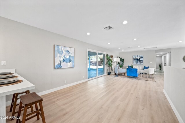 living room featuring light hardwood / wood-style flooring