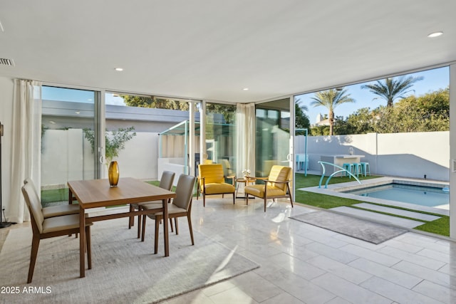 view of sunroom