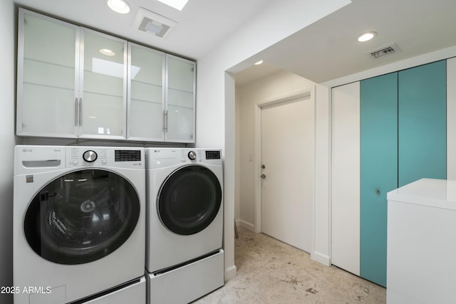 laundry area featuring washer and dryer