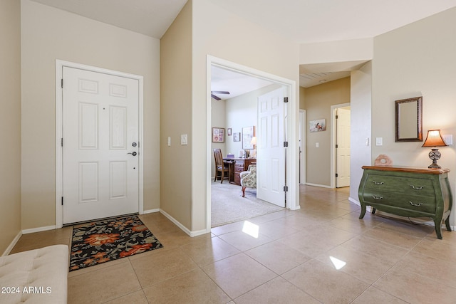 view of tiled foyer entrance