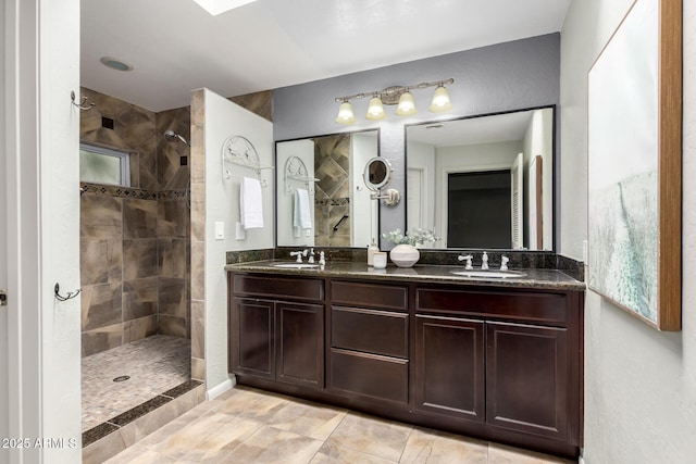 4135 E Altadena Ave, Phoenix, AZ 85028 - full bathroom featuring walk in shower, double vanity, and healthy amount of natural light