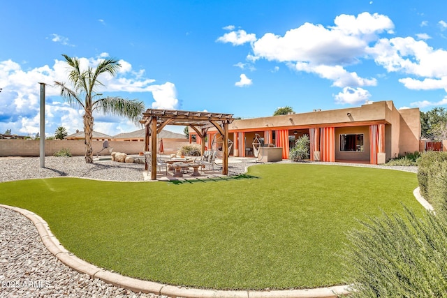 2699 E Claxton Rd, Gilbert, AZ 85297 - back of house featuring a pergola, a fenced backyard, a patio area, and stucco siding