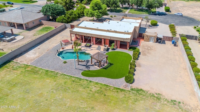 2699 E Claxton Rd, Gilbert, AZ 85297 - aerial view of property and surrounding area featuring a pool