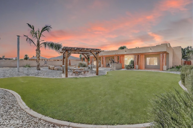2699 E Claxton Rd, Gilbert, AZ 85297 - rear view of property featuring a pergola, stucco siding, and a patio area