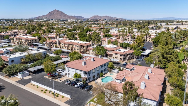 7936 E Wilshire Dr Unit 205, Scottsdale, AZ 85257 - aerial view featuring a mountain view and a residential view
