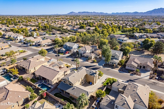 aerial view featuring a mountain view