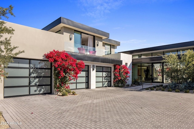 contemporary house featuring a garage