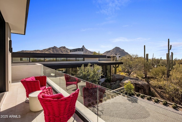 balcony with a mountain view