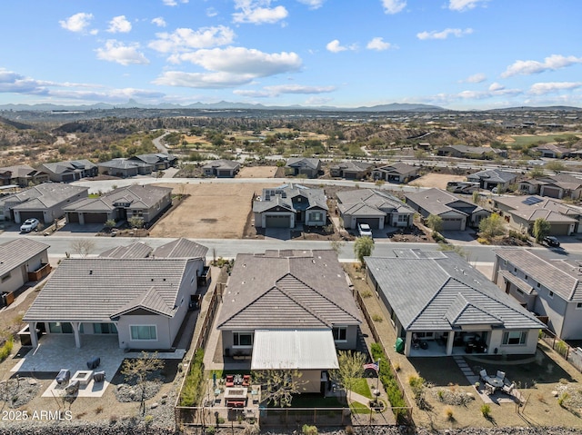 aerial view with a mountain view