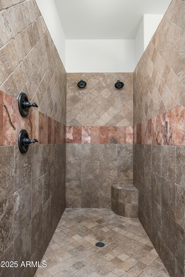 full bathroom with a tile shower