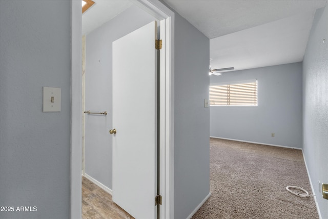 corridor with light carpet