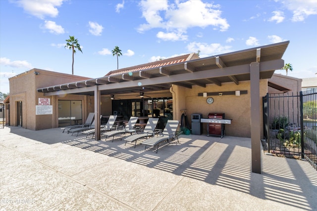 view of patio / terrace featuring a grill