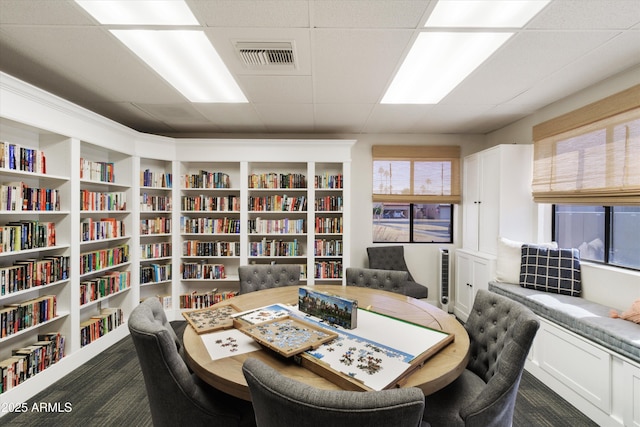 office area featuring a drop ceiling