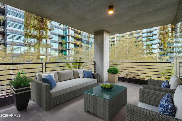 balcony featuring an outdoor living space