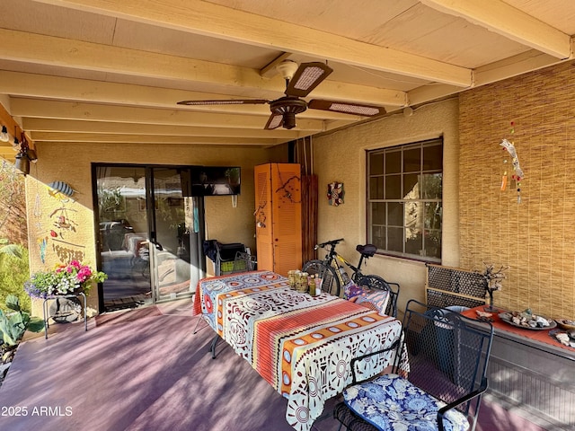 view of patio / terrace with ceiling fan