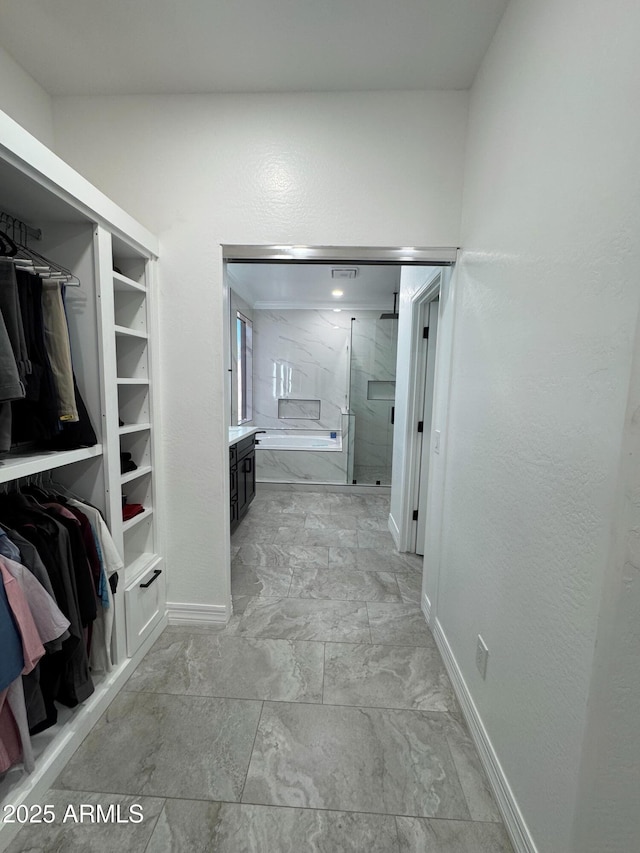 view of walk in closet