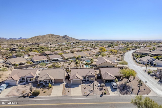 drone / aerial view with a mountain view