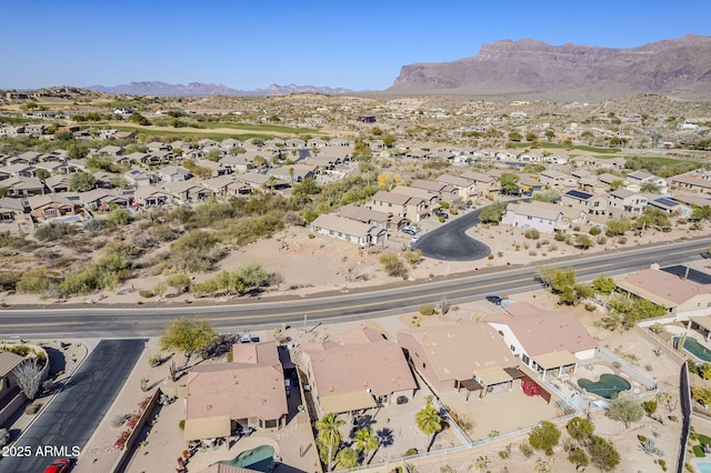 aerial view with a mountain view