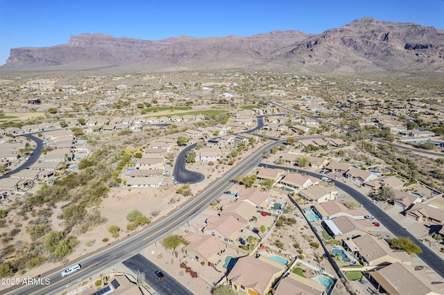 aerial view with a mountain view