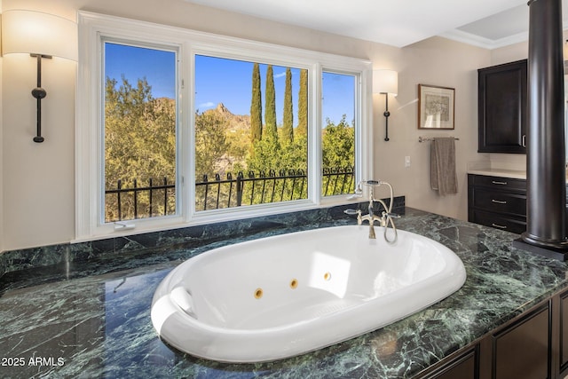 9451 E Happy Valley Rd, Scottsdale, AZ 85255 - full bathroom featuring ornamental molding and a tub with jets
