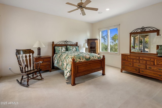 9451 E Happy Valley Rd, Scottsdale, AZ 85255 - carpeted bedroom with a ceiling fan, baseboards, and recessed lighting