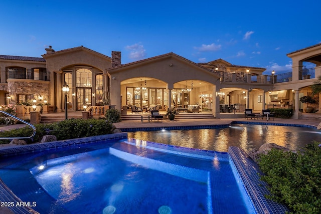 9451 E Happy Valley Rd, Scottsdale, AZ 85255 - pool with a patio area and an outdoor hangout area