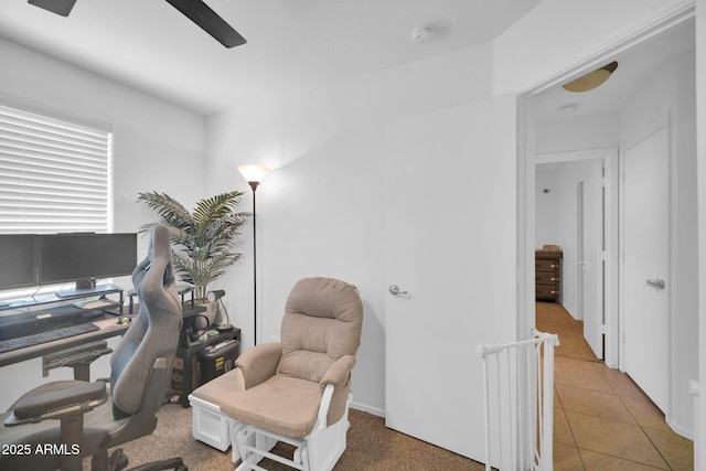 16887 W Belleview St, Goodyear, AZ 85338 - office area featuring a ceiling fan and light tile patterned flooring