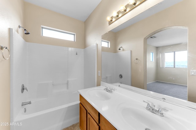 4234 S 62nd Ln, Phoenix, AZ 85043 - bathroom with double vanity, visible vents,  shower combination, and a sink