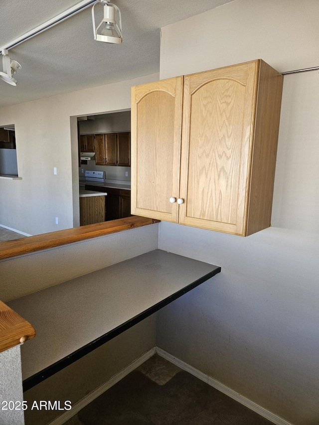 kitchen featuring light brown cabinetry