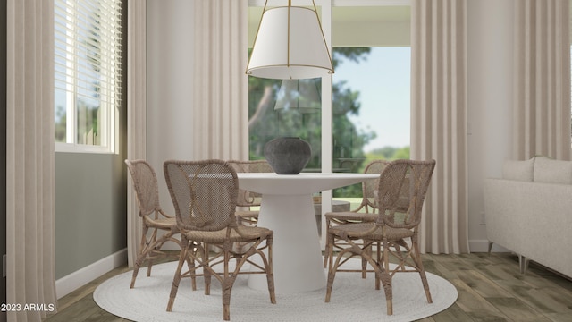 dining room with hardwood / wood-style floors