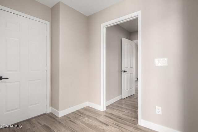 hall featuring light wood-type flooring