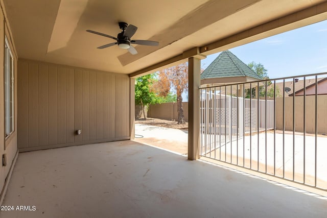 view of patio with ceiling fan