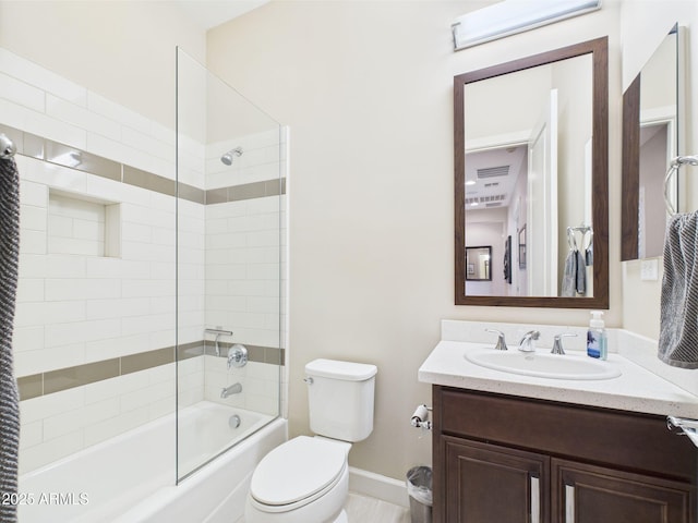 4571 S Pinaleno Dr W, Chandler, AZ 85249 - bathroom featuring washtub / shower combination, vanity, toilet, and baseboards