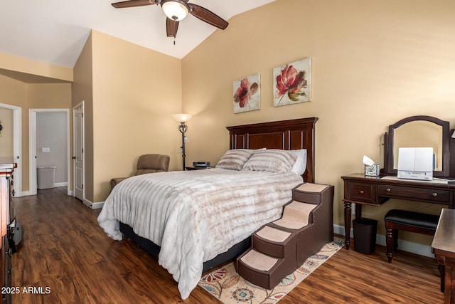 18650 N 91st Ave Unit 3301, Peoria, AZ 85382 - bedroom featuring wood finished floors, lofted ceiling, and baseboards