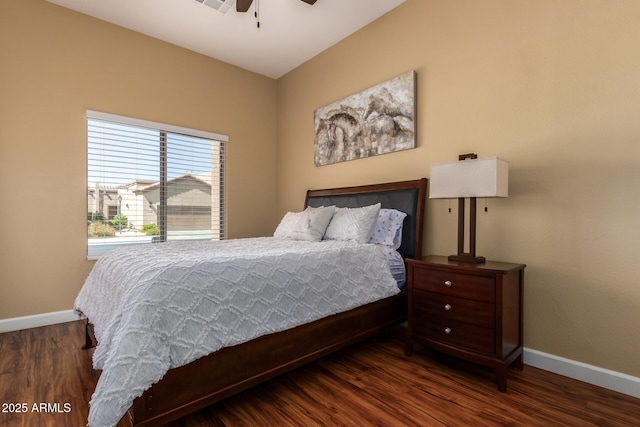 18650 N 91st Ave Unit 3301, Peoria, AZ 85382 - bedroom featuring baseboards, wood finished floors, and a ceiling fan