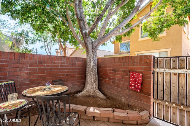 view of patio featuring a fenced backyard