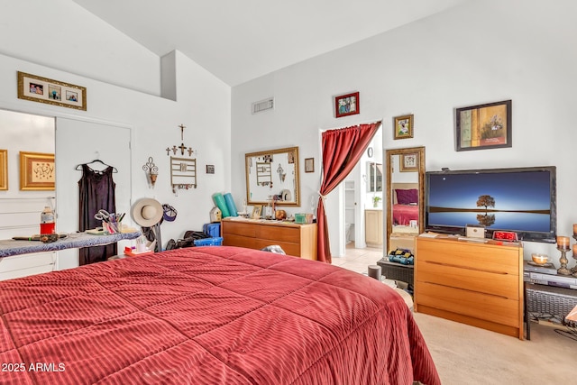 871 N Granada Dr, Chandler, AZ 85226 - carpeted bedroom featuring high vaulted ceiling