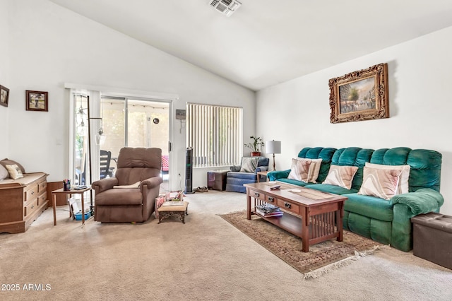 871 N Granada Dr, Chandler, AZ 85226 - living area with carpet and high vaulted ceiling