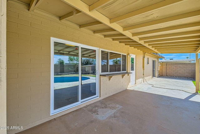 view of patio with a fenced backyard